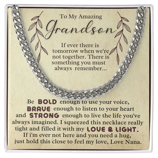 To My Amazing Grandson - Cuban Link Necklace