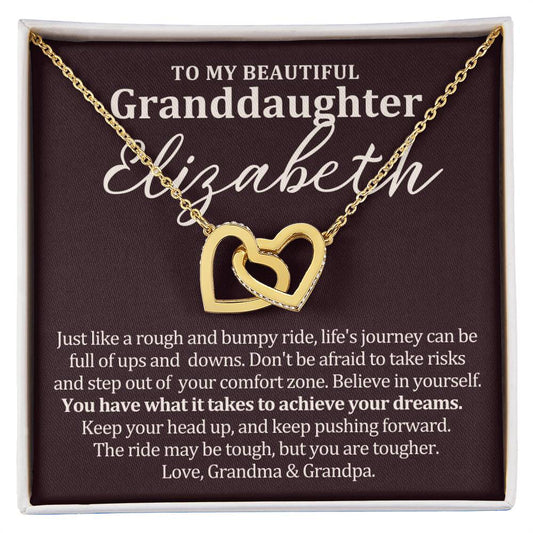 To My Granddaughter - Interlocking Hearts Necklace