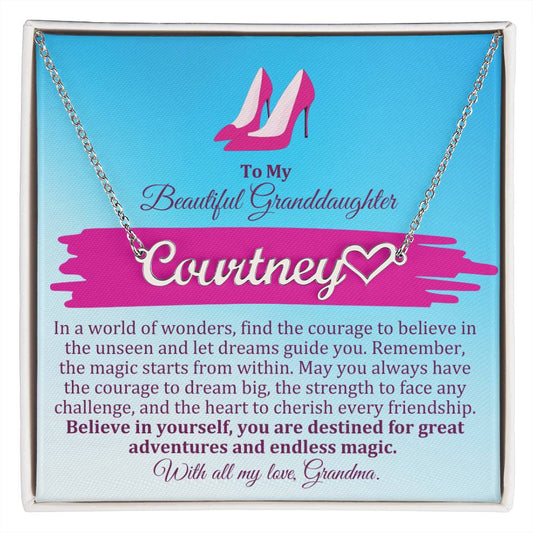 To My Beautiful Granddaughter - Personalized Name Nacklace