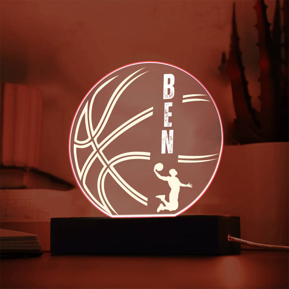 Personalized Sports Night Light Acrylic Plaque : Shining a Light on Athletic Dreams with Your Custom Name