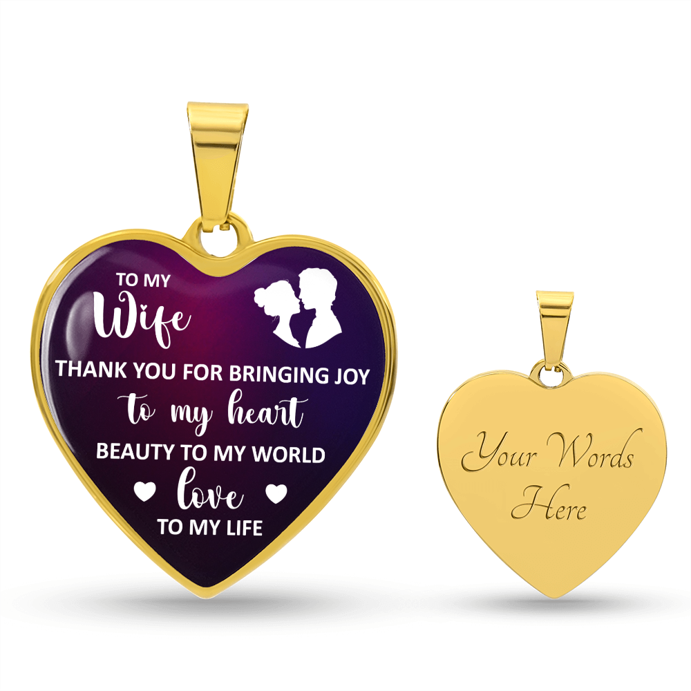 To My Wife - Heart Engraved Necklace
