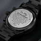 To My Gradson - Engraved Black Chronograph Watch