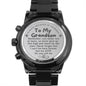 To My Gradson - Engraved Black Chronograph Watch