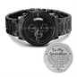 To My Gradson - Engraved Black Chronograph Watch