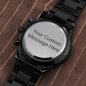 To My Grandson - Engraved Black Chronograph Watch