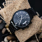 To My Grandson - Engraved Black Chronograph Watch