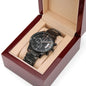 To My Grandson - Engraved Black Chronograph Watch