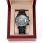 To My Grandson - Engraved Black Chronograph Watch