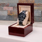 To My Gradson - Engraved Black Chronograph Watch