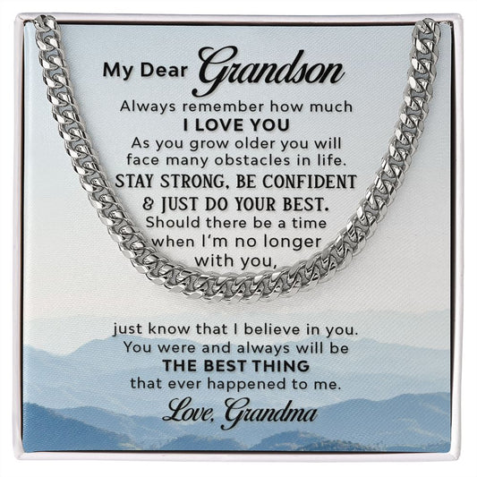To My Grandson - Cuban Link Necklace