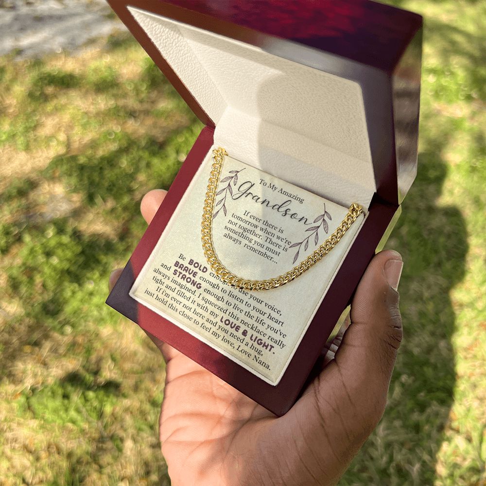 To My Amazing Grandson - Cuban Link Necklace