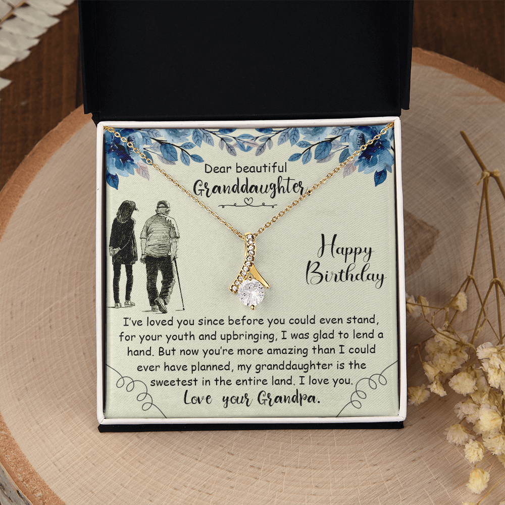 Dear Beautiful Granddaughter Happy Birthday - Alluring Beauty Necklace - From Grandpa