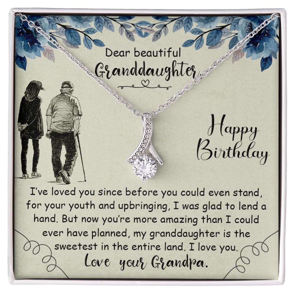 Dear Beautiful Granddaughter Happy Birthday - Alluring Beauty Necklace - From Grandpa