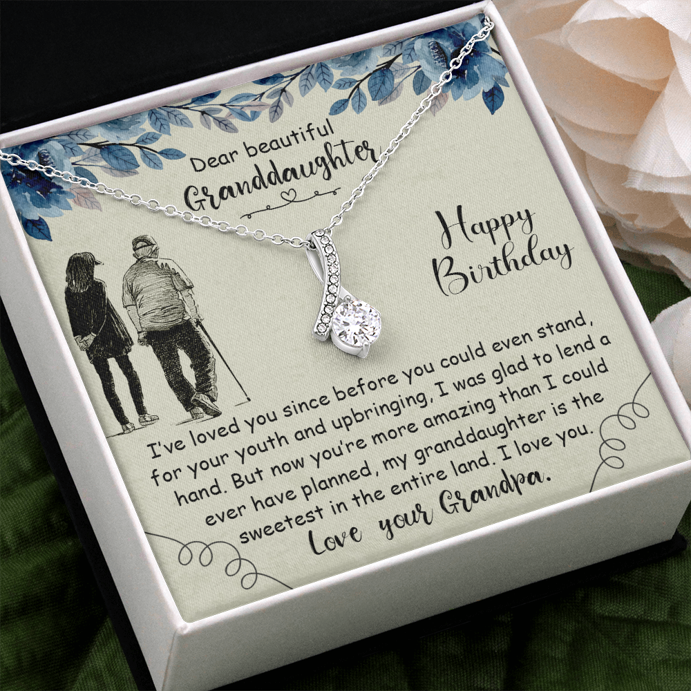 Dear Beautiful Granddaughter Happy Birthday - Alluring Beauty Necklace - From Grandpa
