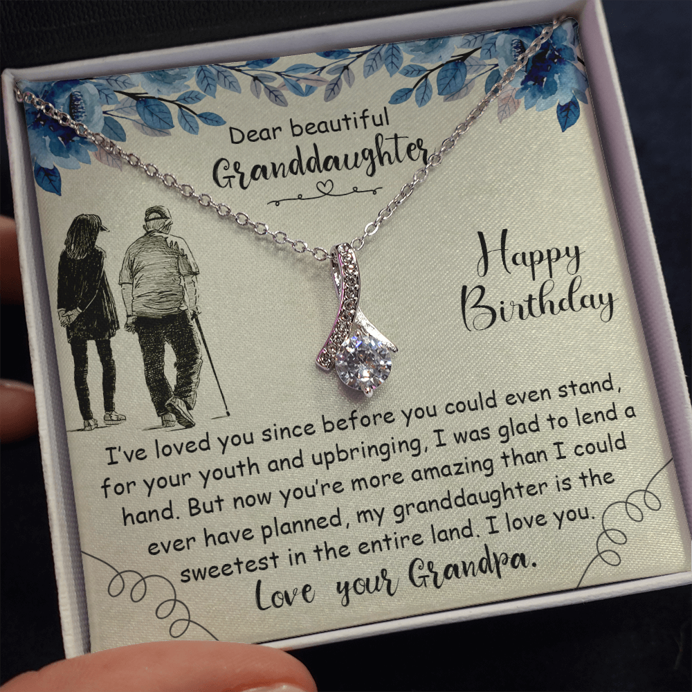 Dear Beautiful Granddaughter Happy Birthday - Alluring Beauty Necklace - From Grandpa