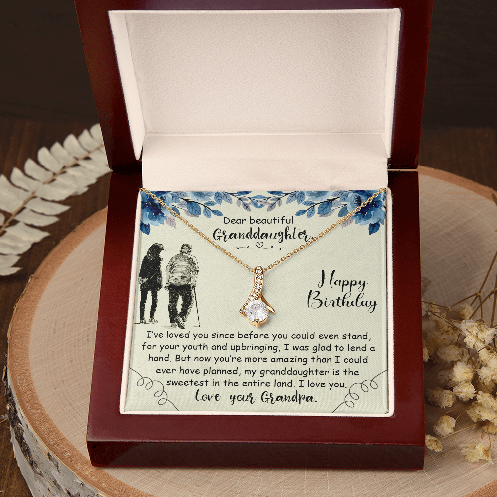 Dear Beautiful Granddaughter Happy Birthday - Alluring Beauty Necklace - From Grandpa