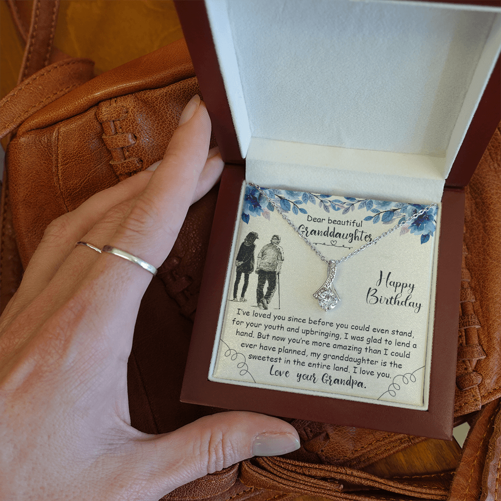 Dear Beautiful Granddaughter Happy Birthday - Alluring Beauty Necklace - From Grandpa