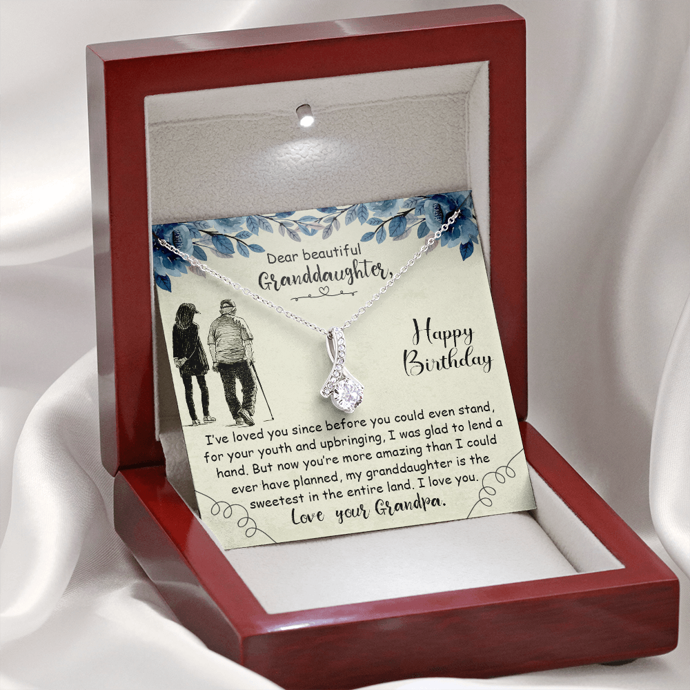 Dear Beautiful Granddaughter Happy Birthday - Alluring Beauty Necklace - From Grandpa