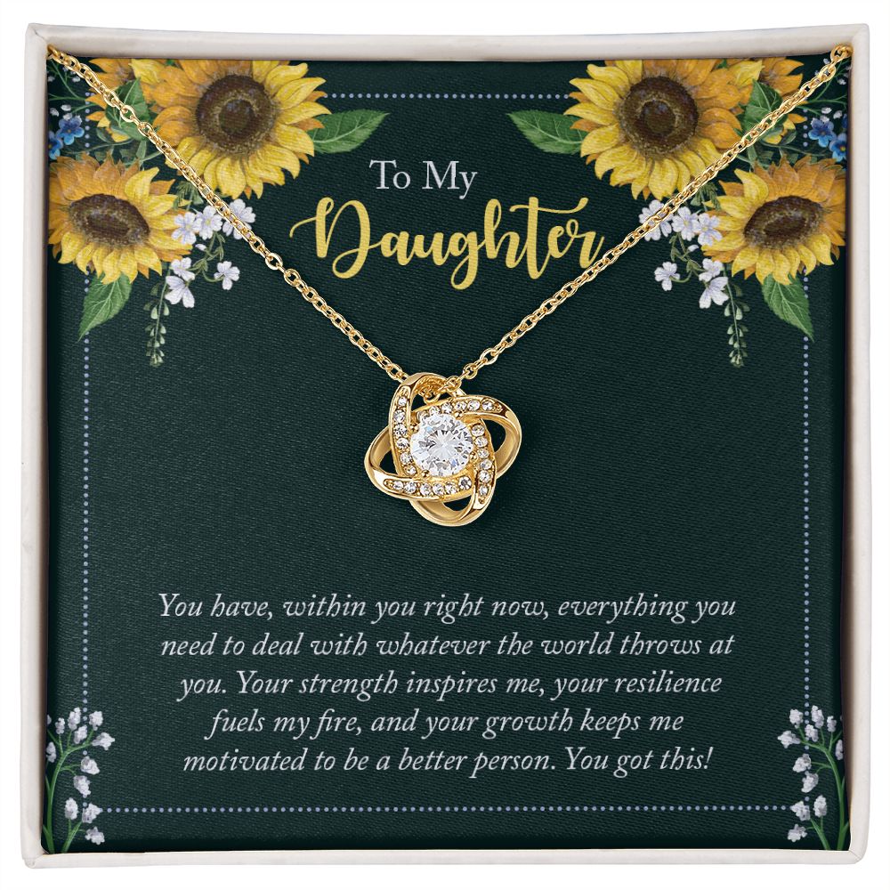 To My Daughter - Love Knot Necklace