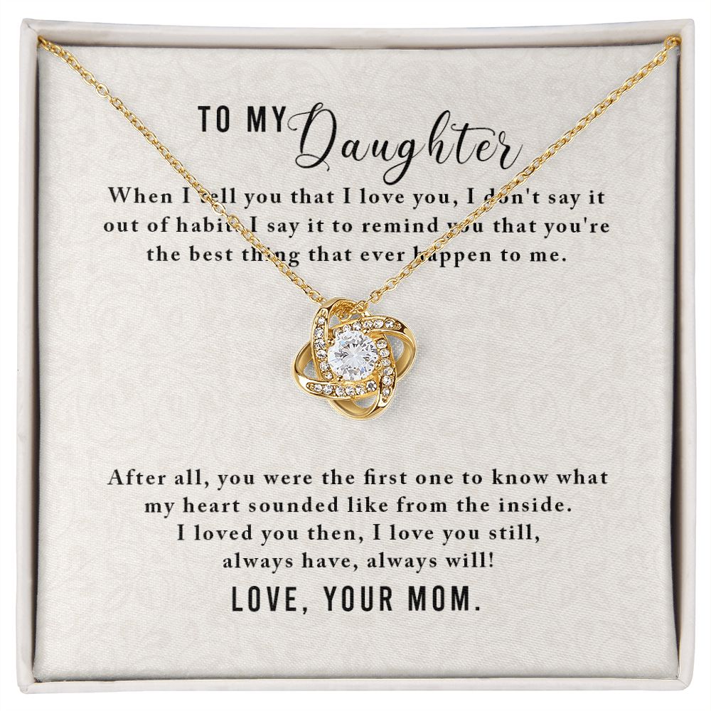 To My Daughter from Mom - Love Knot Necklace