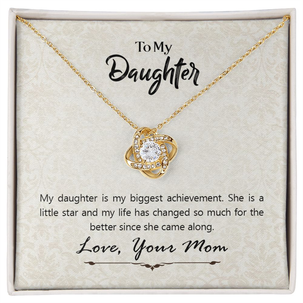 To My Daughter from Mom - Love Knot Necklace