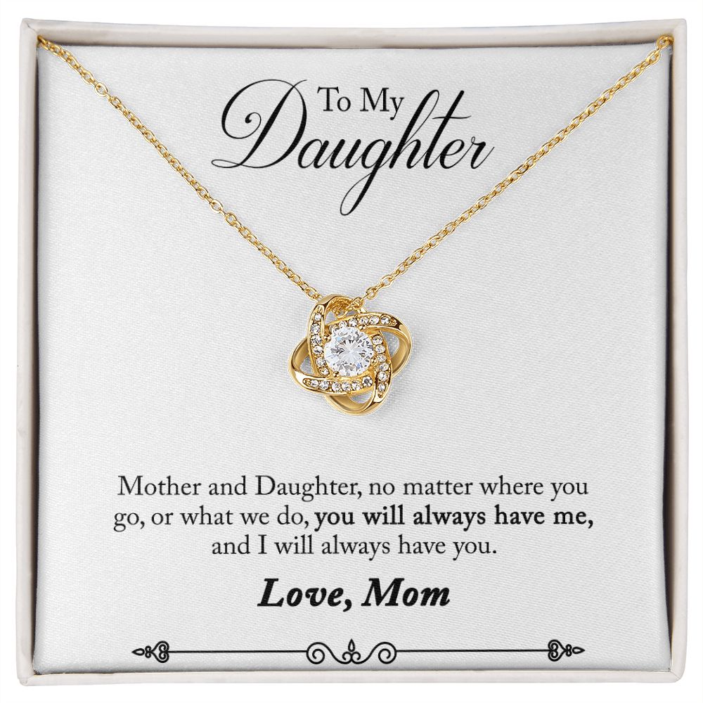 To My Daughter from Mom - Love Knot Necklace