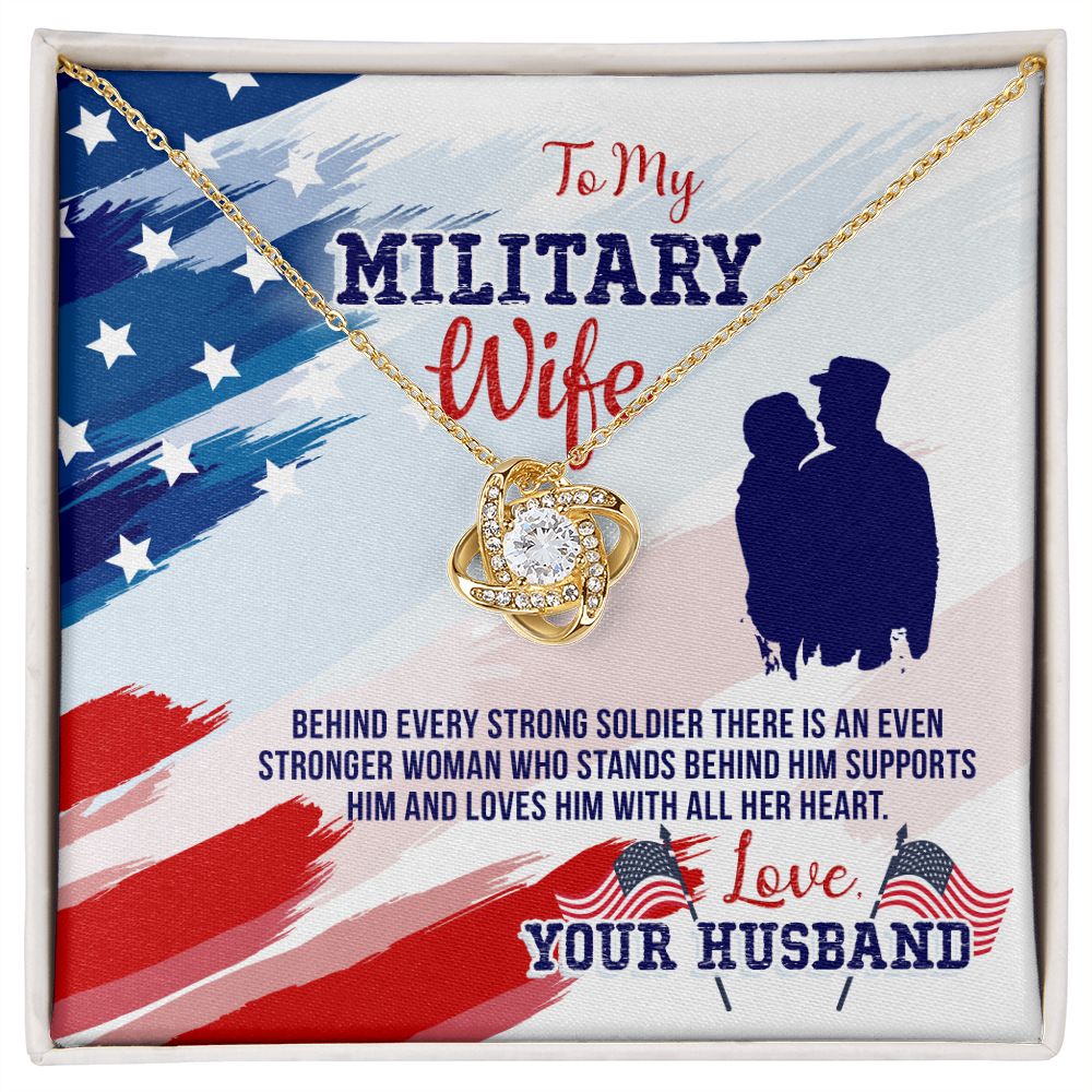 To My Milatary Wife - Love Knot Necklace