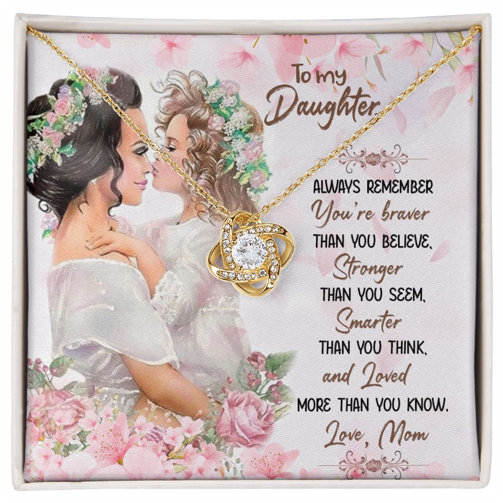 To My Daughter from Mom - Love Knot Necklace