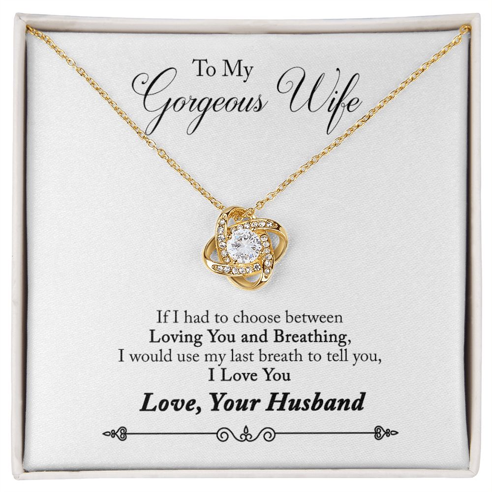To My Gorgeous Wife - Interlocking Hearts Necklace