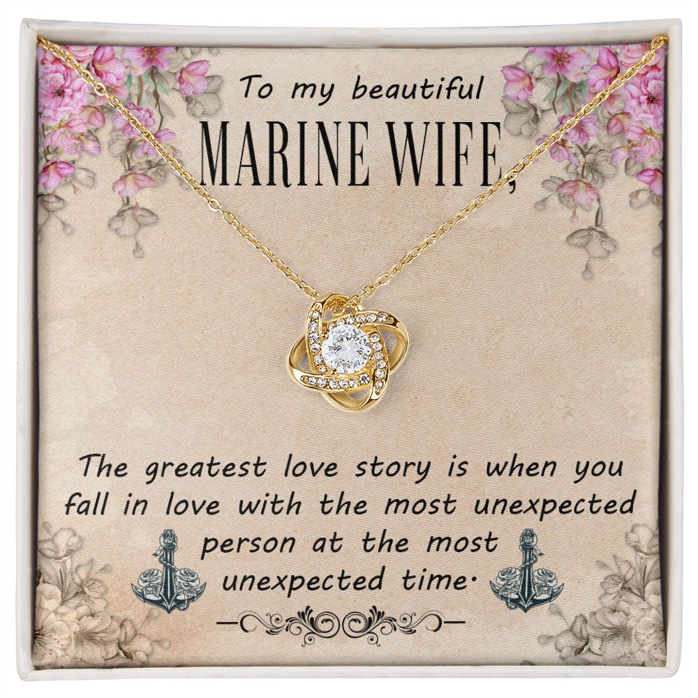 To My Marine Wife - Love Knot Necklace