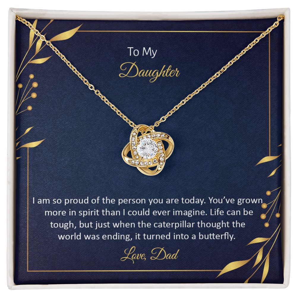 To My Daughter - Love Knot Necklace