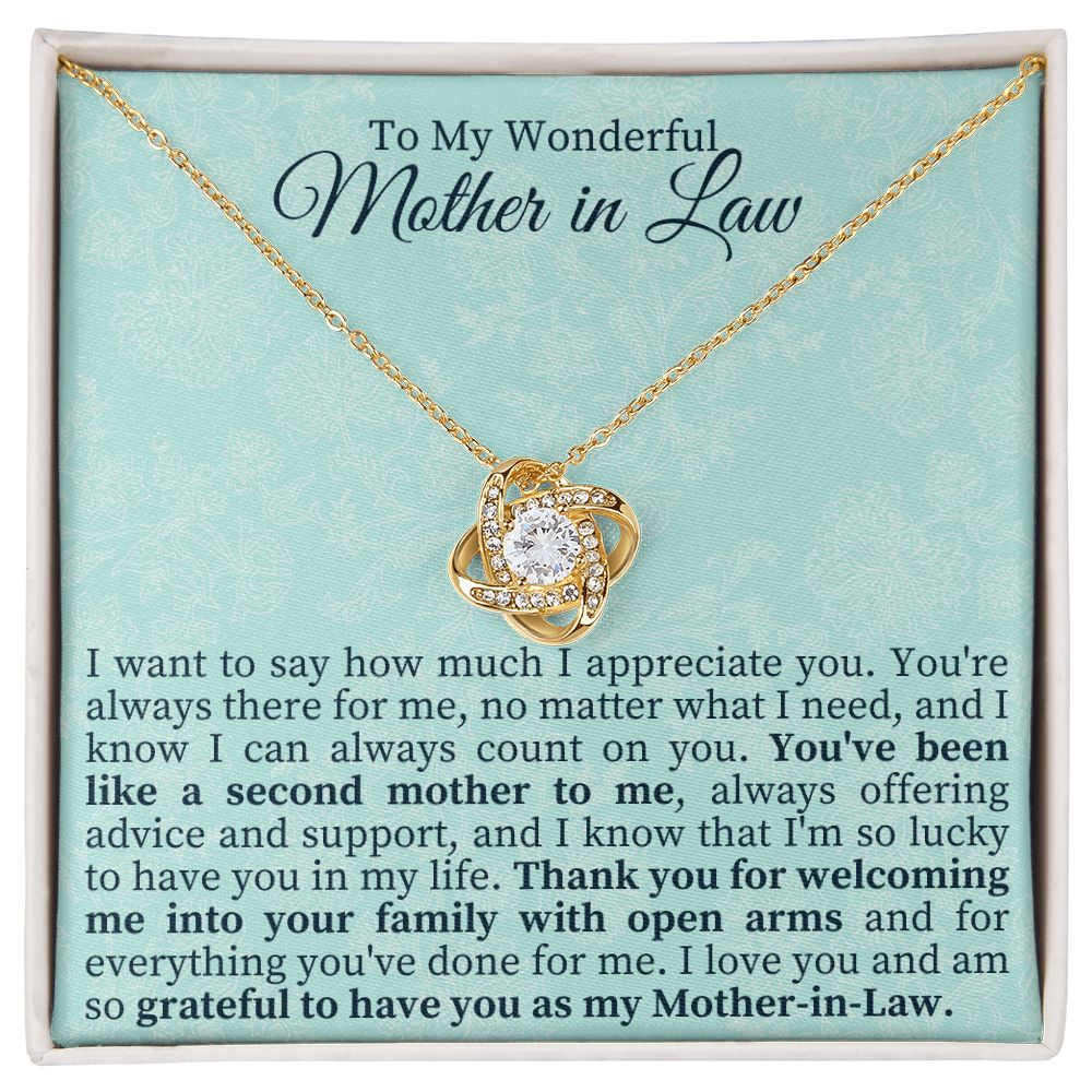 To My Wonderful Mother in Law - Love Knot Necklace