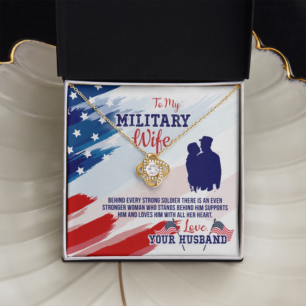 To My Milatary Wife - Love Knot Necklace