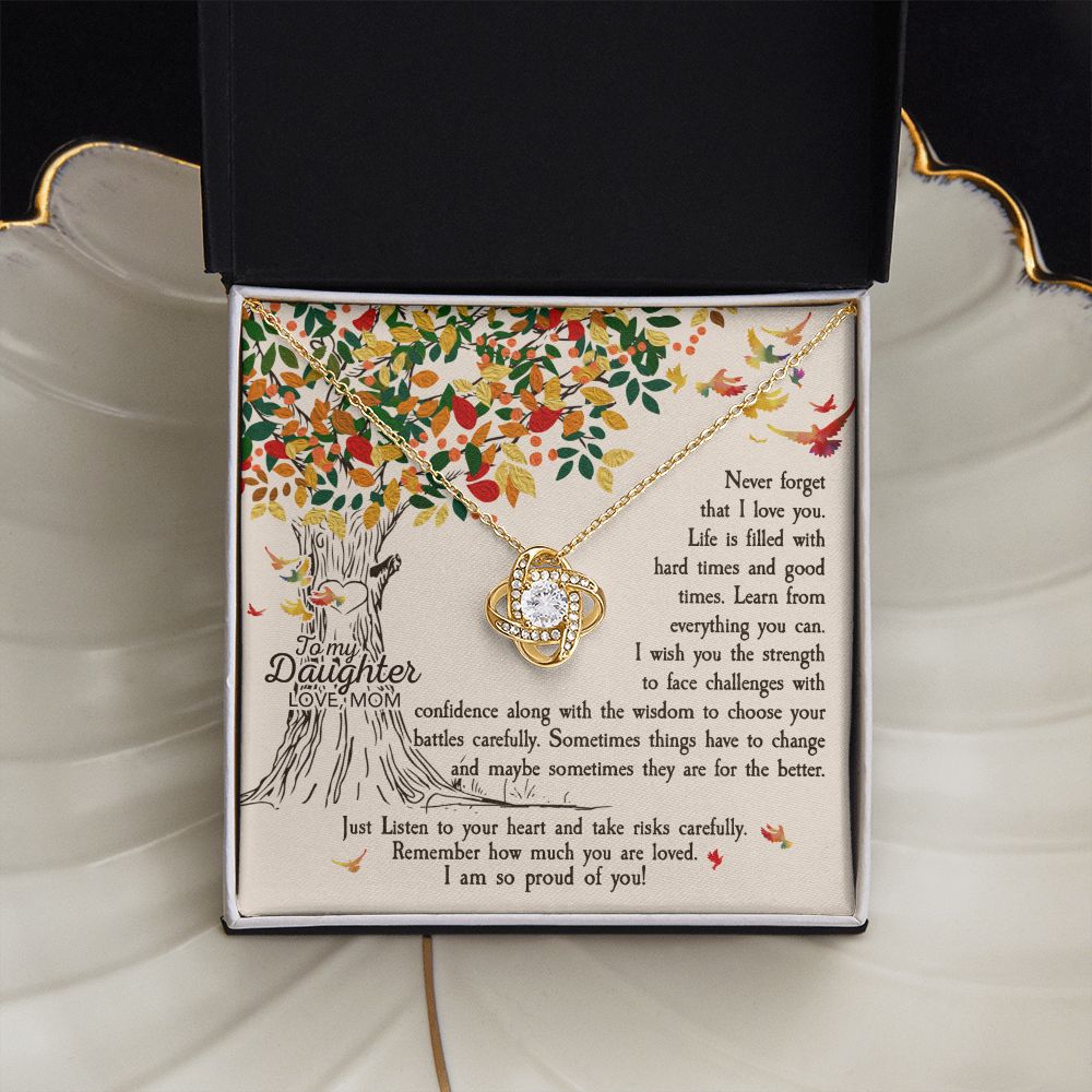 To My Daughter from Mom - Love Knot Necklace