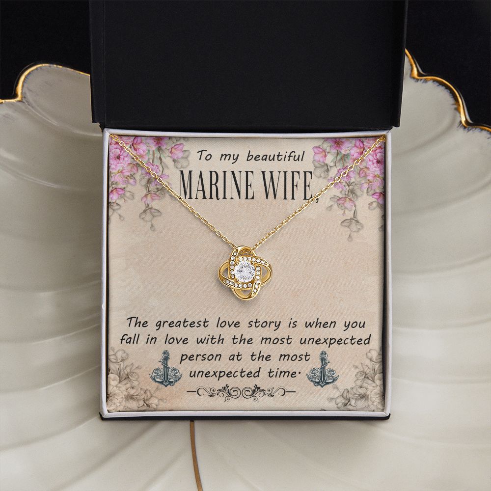 To My Marine Wife - Love Knot Necklace