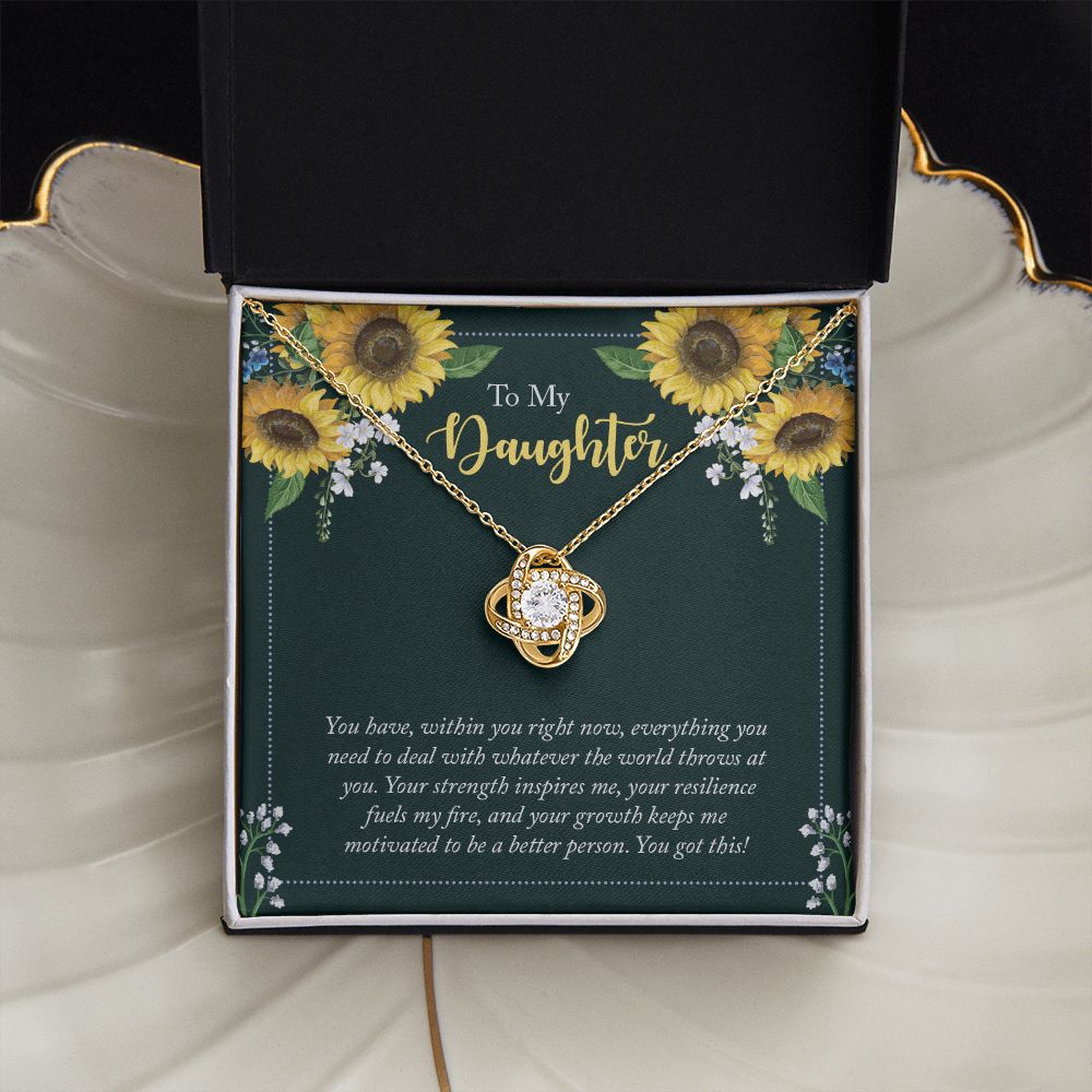 To My Daughter - Love Knot Necklace