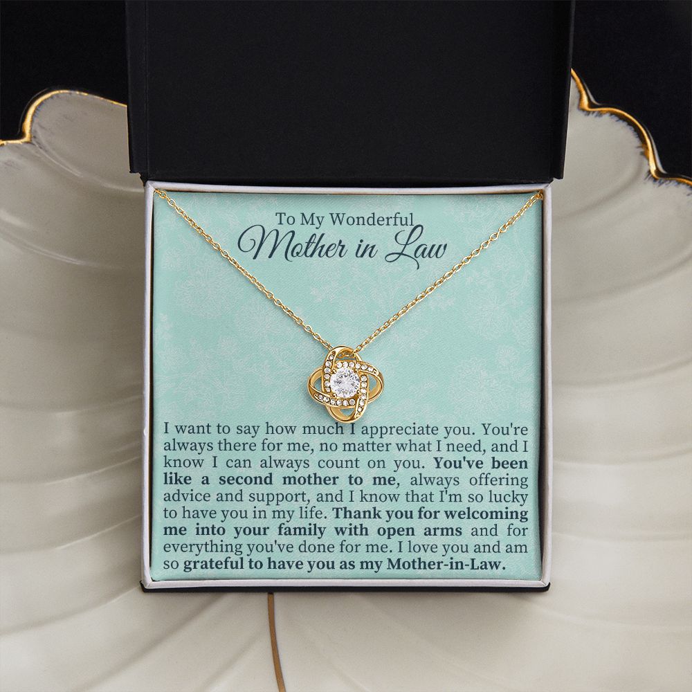 To My Wonderful Mother in Law - Love Knot Necklace