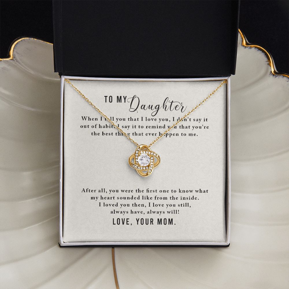 To My Daughter from Mom - Love Knot Necklace