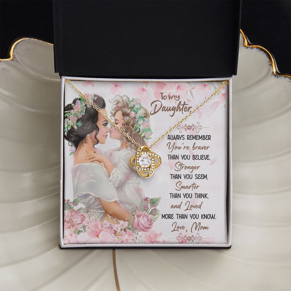 To My Daughter from Mom - Love Knot Necklace