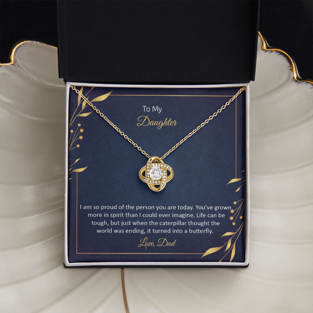 To My Daughter - Love Knot Necklace