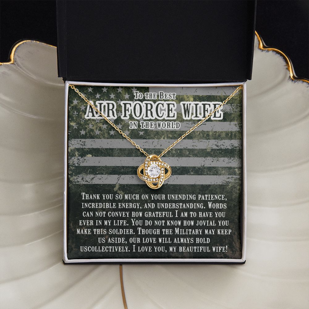 To My Air Force wife - Love Knot Necklace