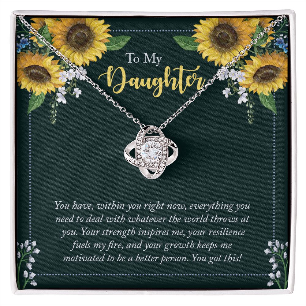 To My Daughter - Love Knot Necklace