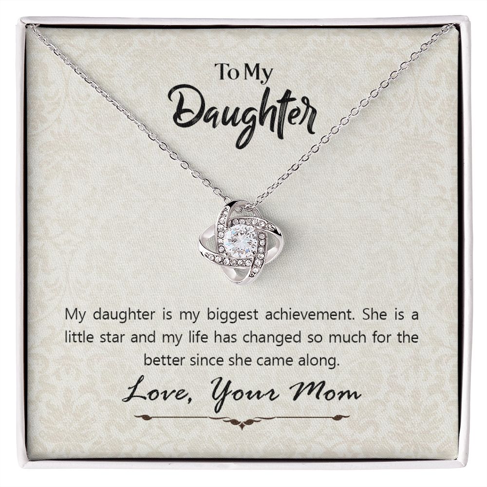 To My Daughter from Mom - Love Knot Necklace