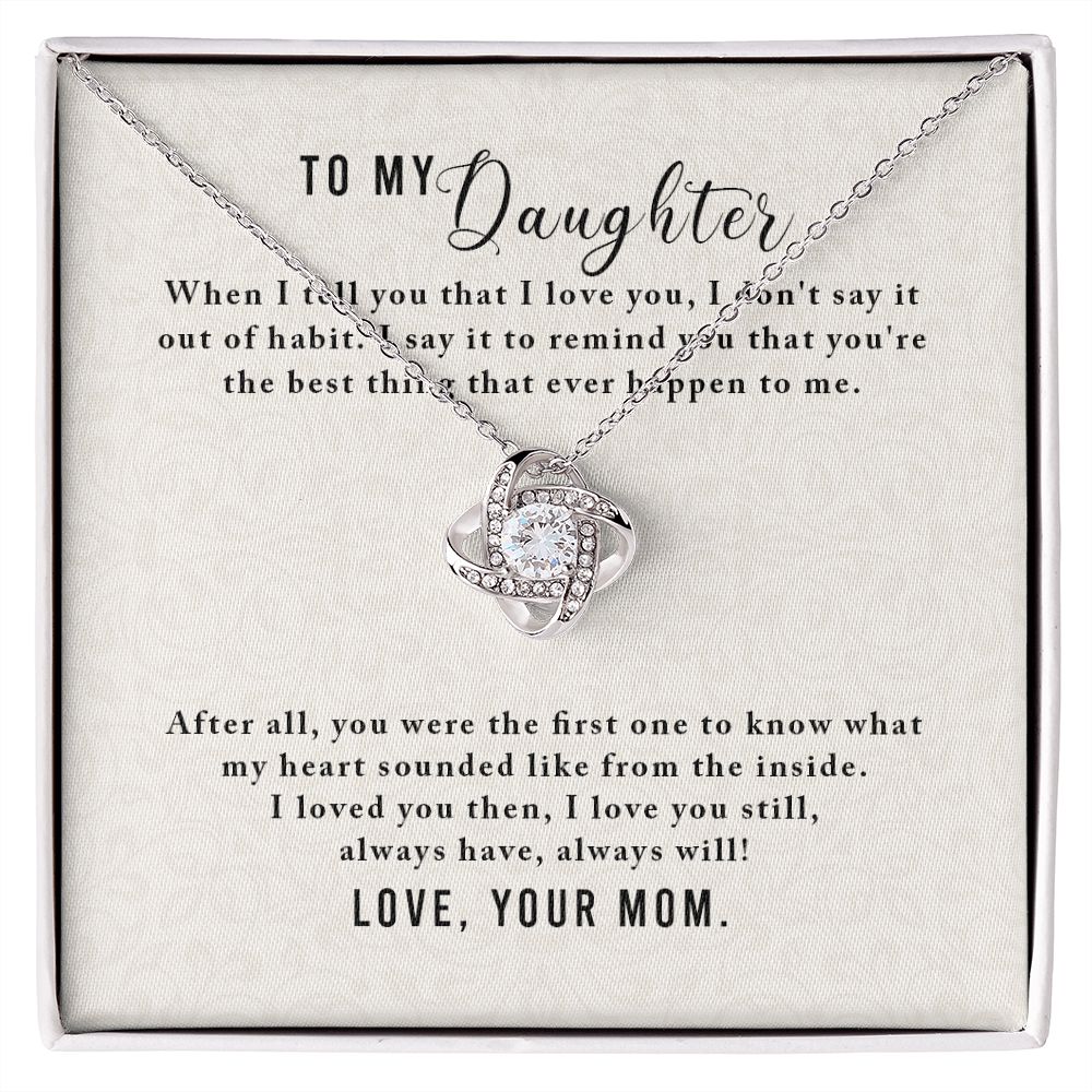 To My Daughter from Mom - Love Knot Necklace