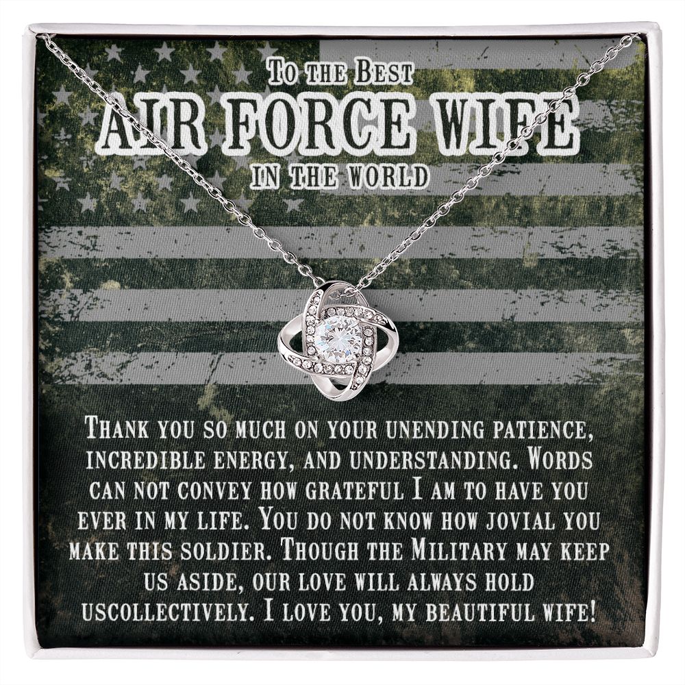 To My Air Force wife - Love Knot Necklace