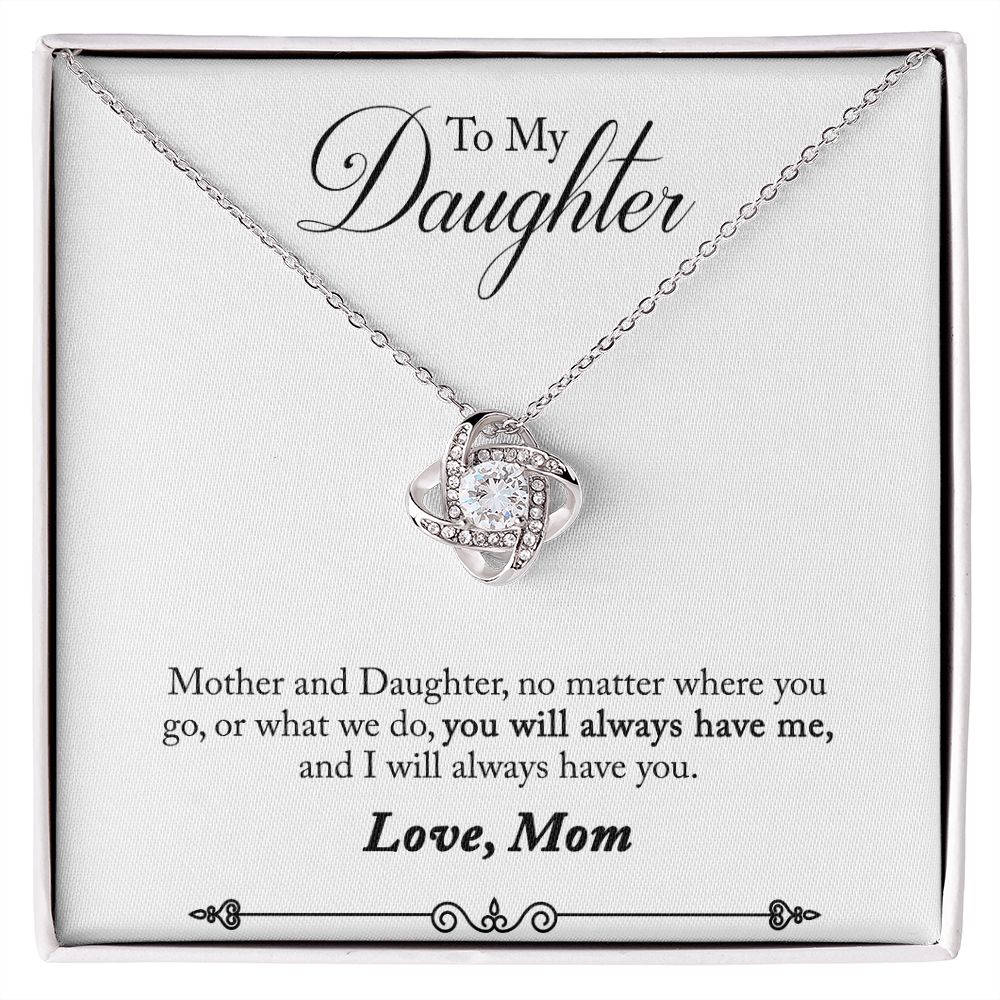 To My Daughter from Mom - Love Knot Necklace