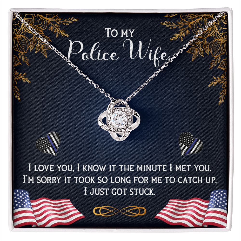 To My Police Wife - Love Knot Necklace