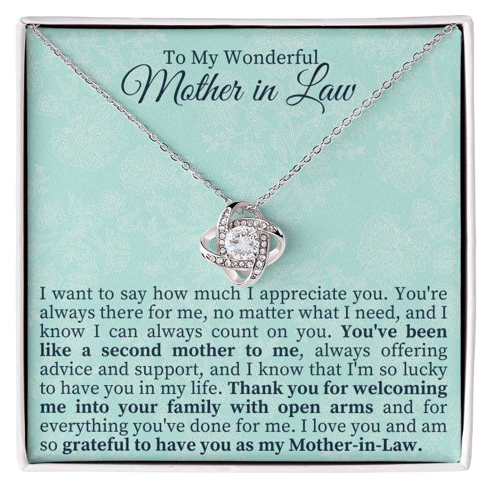 To My Wonderful Mother in Law - Love Knot Necklace