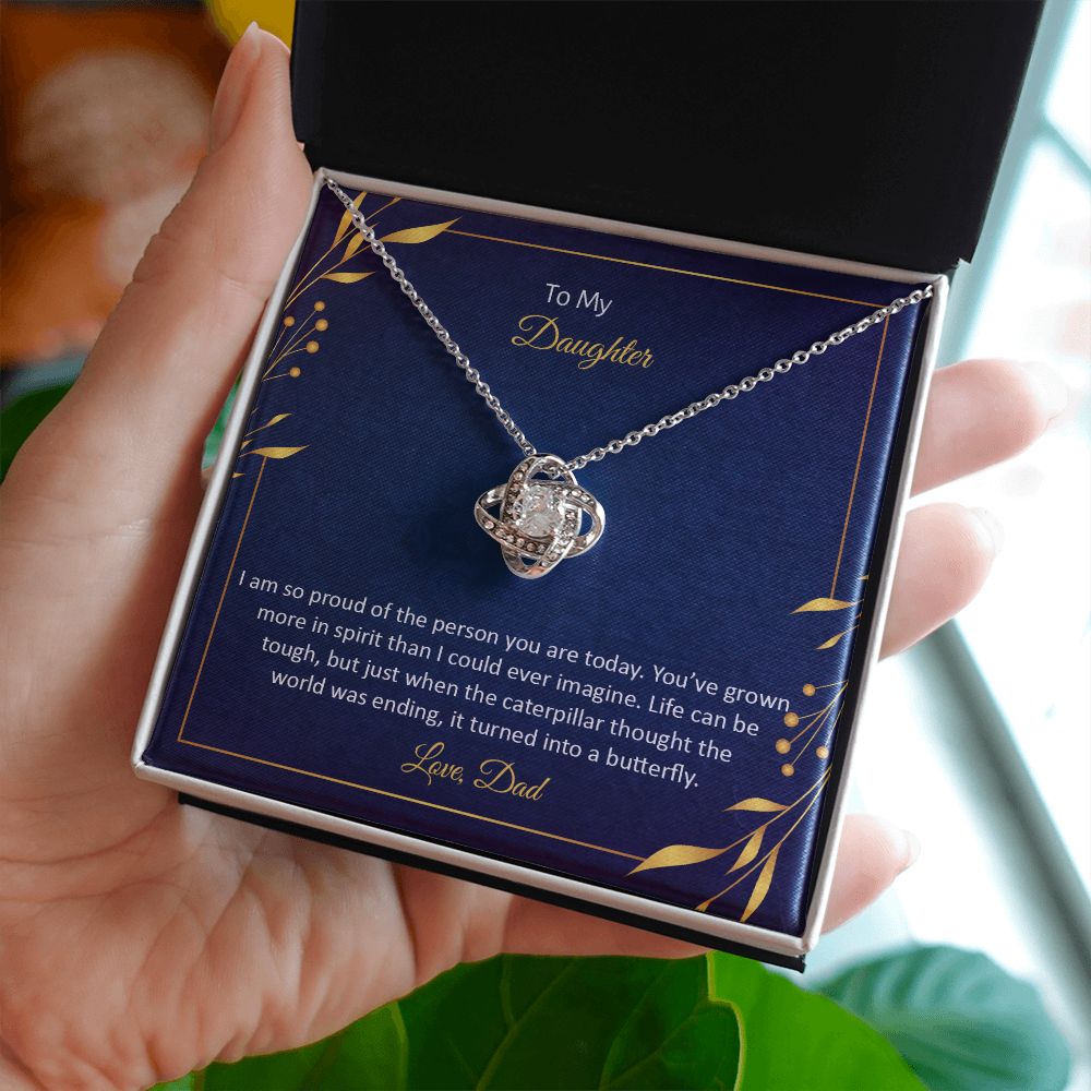 To My Daughter - Love Knot Necklace