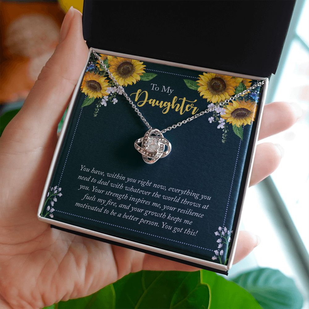 To My Daughter - Love Knot Necklace